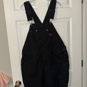 Tough Duck  Deluxe Unlined Bib Overall, XL Color Black Reinforced Knee Carpenter